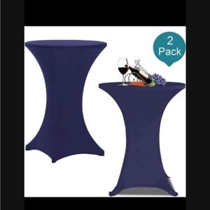 Navy Blue Stretch Cocktail Table Cloths- 6 Pack